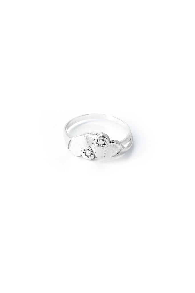 Double Heart Ring | Silver