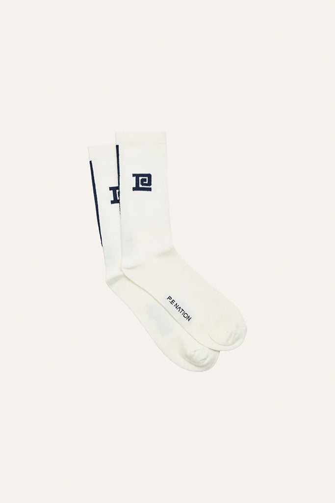 Medley Sock | Whisper White/Dark Navy