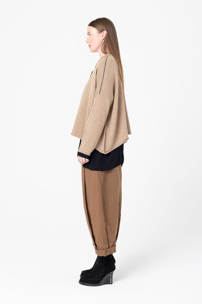 Fine Line Cardigan | Biscuit