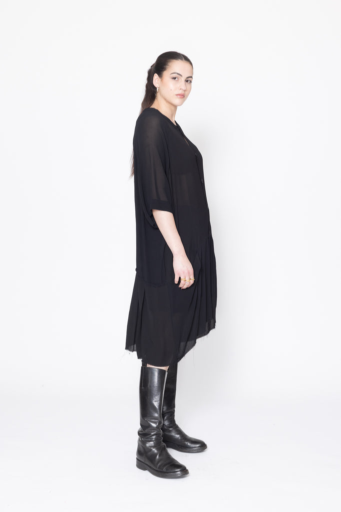 Egos Shirtdress | Black Georgette