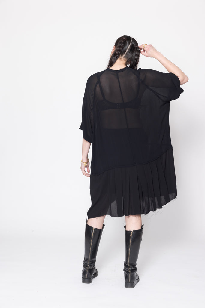 Egos Shirtdress | Black Georgette