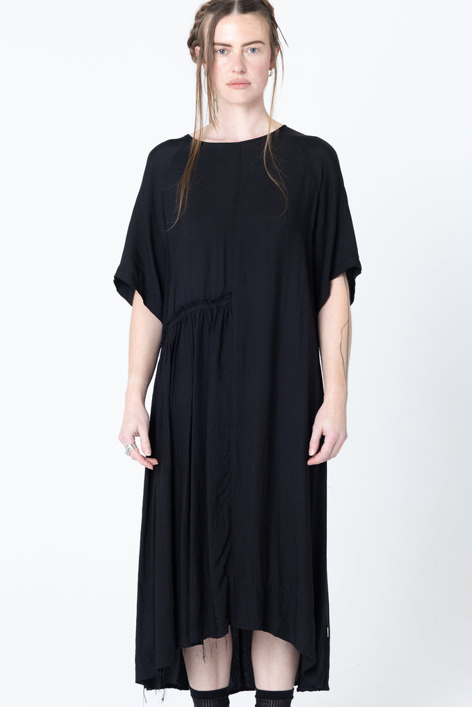 We Float Dress | Black Seersucker