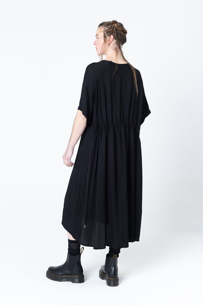 We Float Dress | Black Seersucker