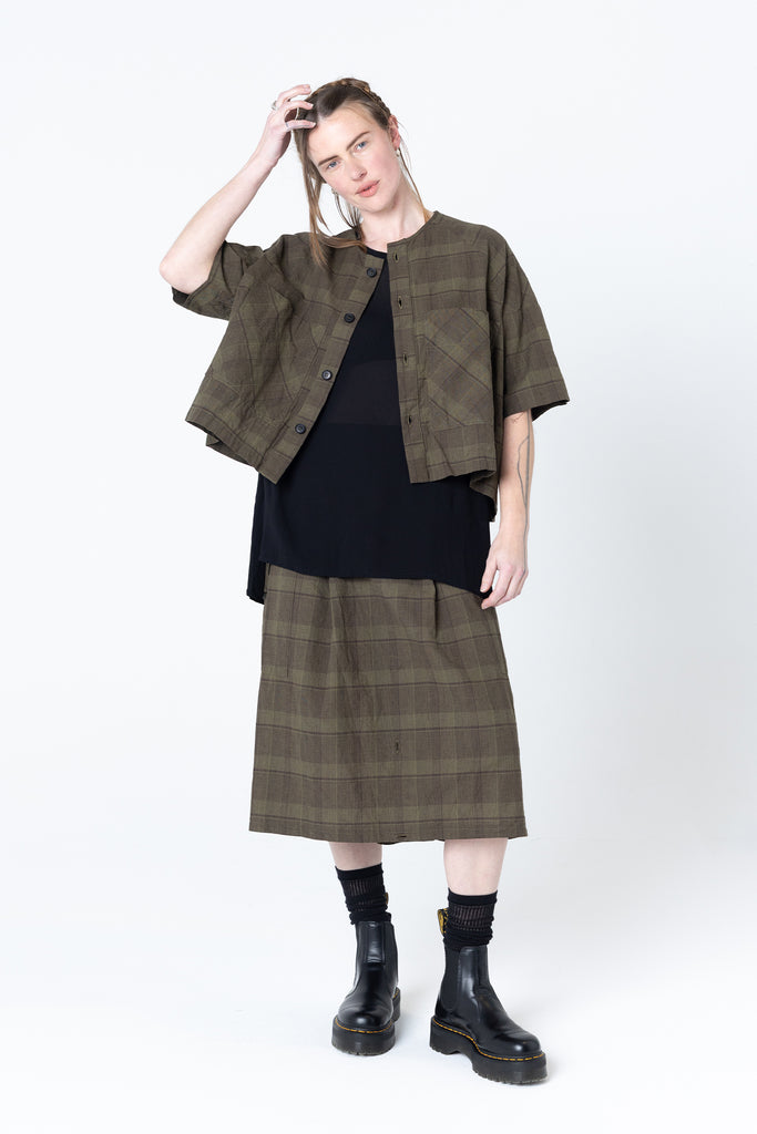 Is It A Skirt | Khaki Plaid