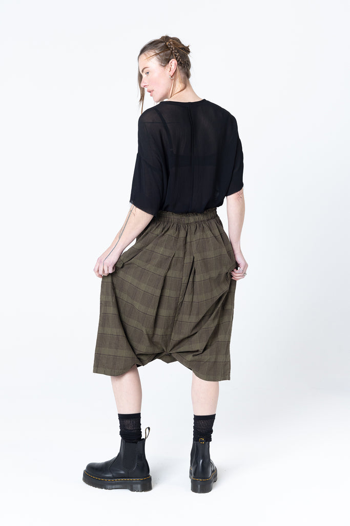 Is It A Skirt | Khaki Plaid