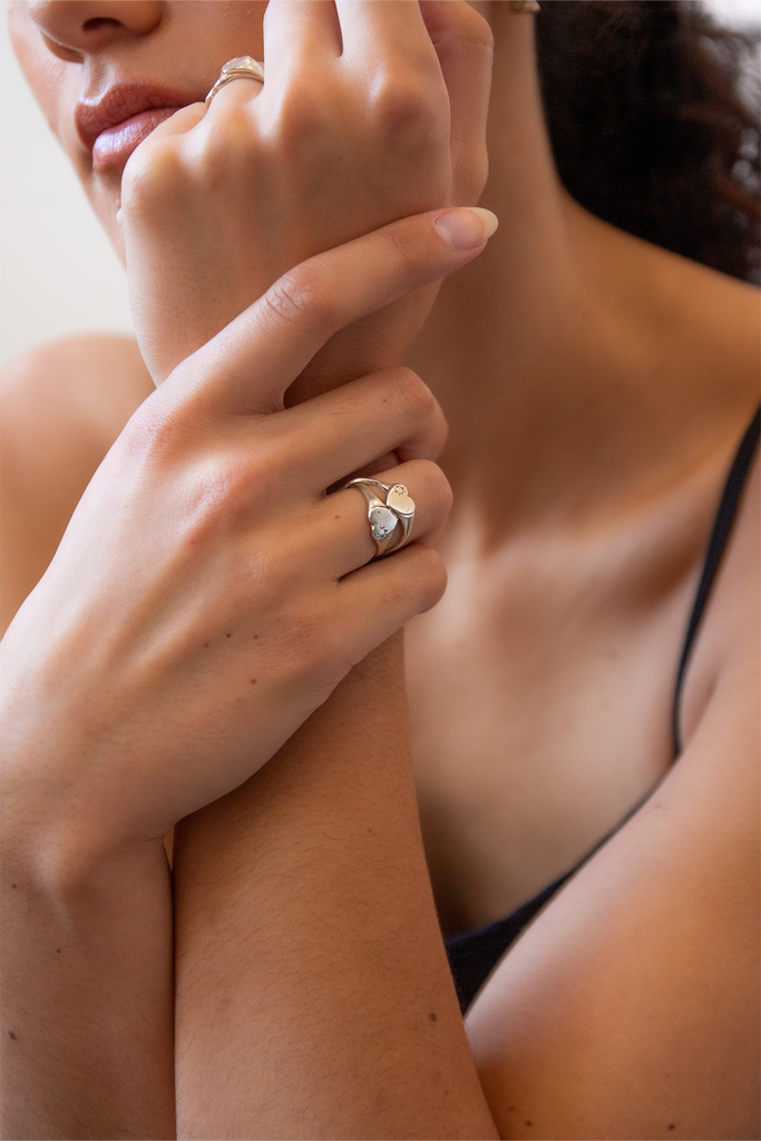 Helix Heart Ring | Silver