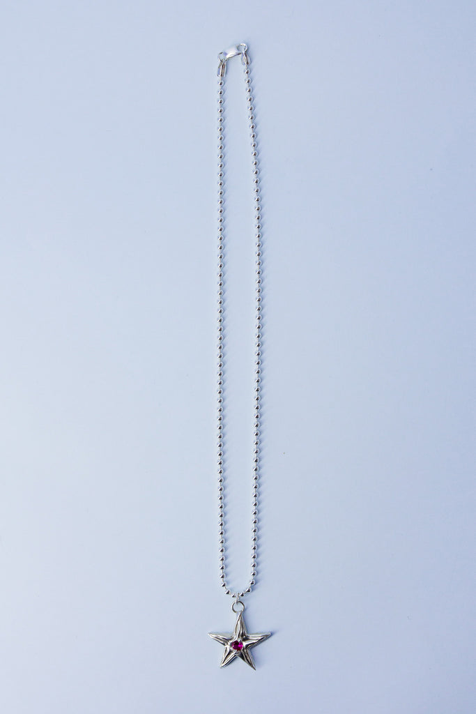 Star Pendant | Silver/Ruby