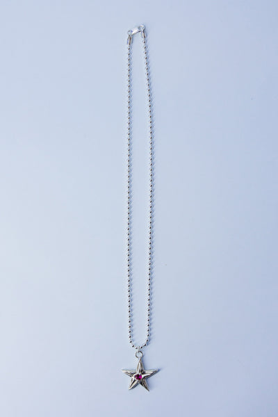 Star Pendant | Silver/Ruby