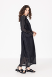 Line Dress | Black | Silk Cotton