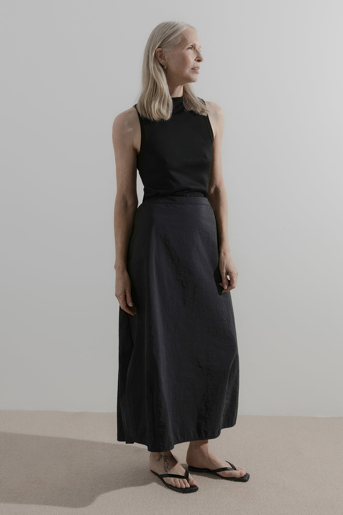 Draw Skirt | Black Nylon - Company Store