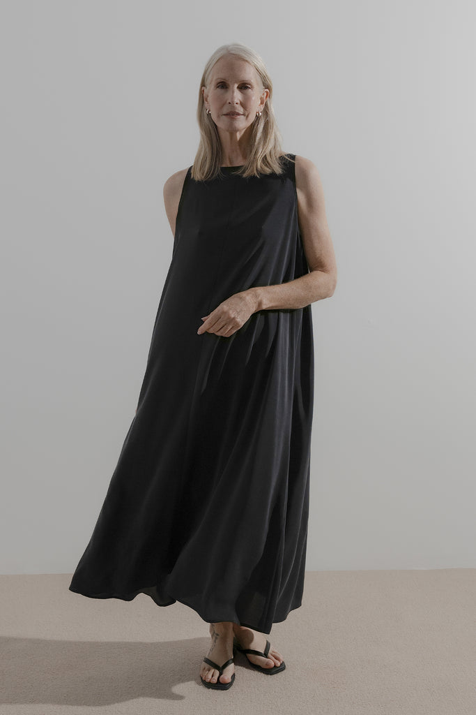 Shift Dress | Black Silk CDC - Company Store