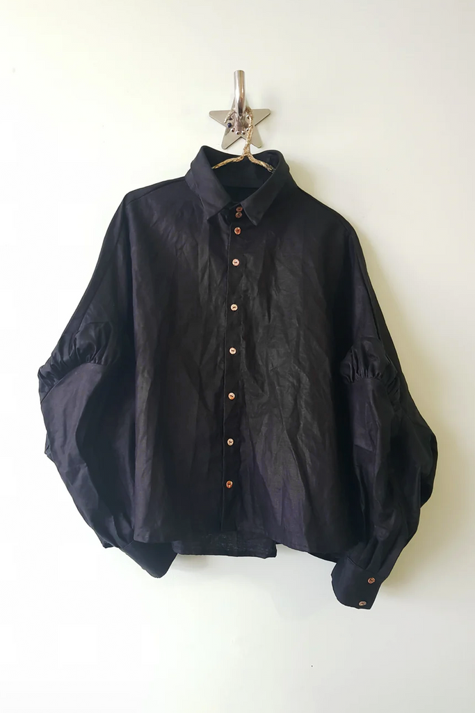 Pierrot Crop Shirt | Black