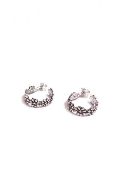 Daisy Chain Hoops | Silver