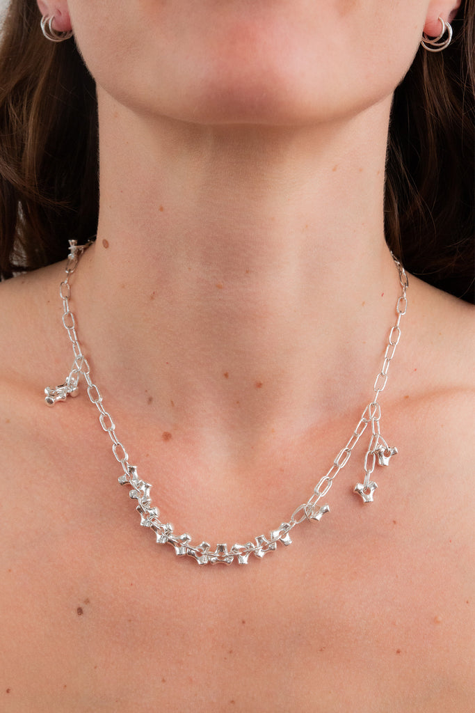 Full Knuckle Necklace | Silver