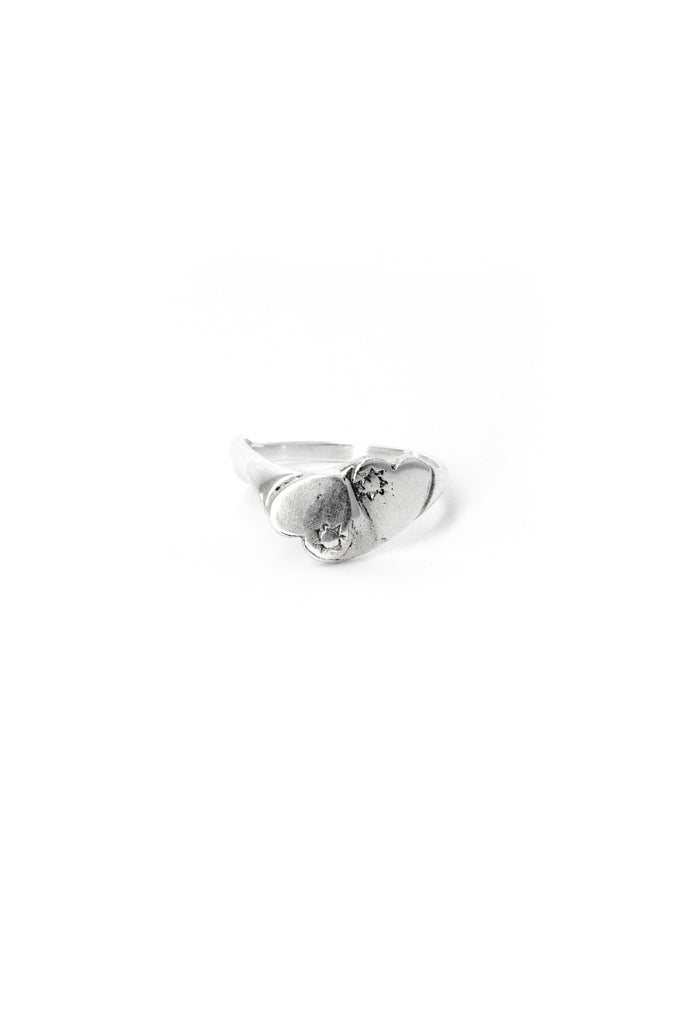 Double Heart Ring | Silver