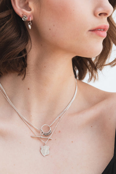 Broken Medal Necklace- Silver - Company Store