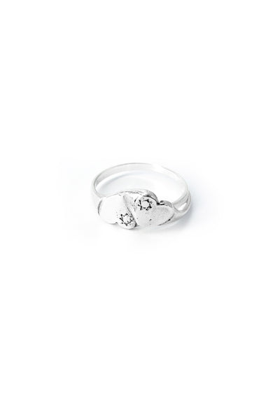 Double Heart Ring | Silver