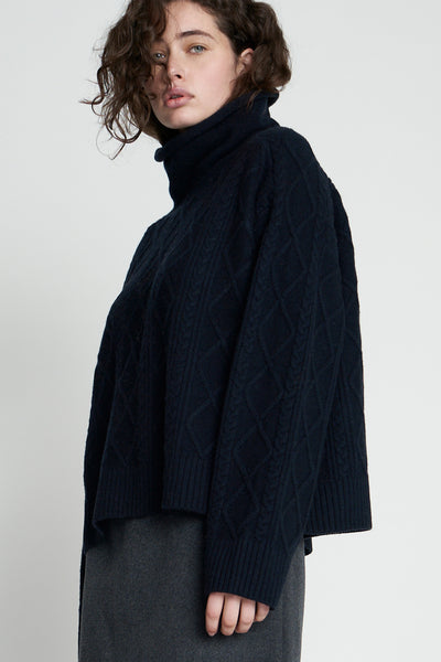 Hux Cable Sweater | Raven