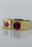 Severed Crown Ring | Gold/Ruby/Pink