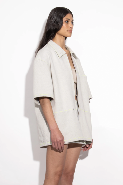 Flatliner Shacket | Chalk