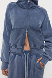Zip Up Acid Wash Hoodie | Sky - Company Store