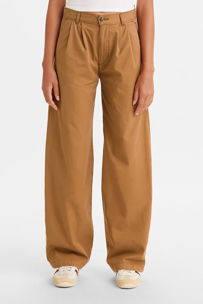 High-Rise Pleated Trousers | Foxtrot Brown