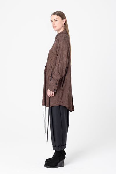Facts Shirtdress | Cacao Jacquard - Company Store