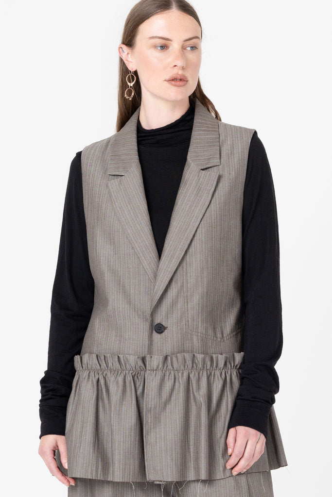 Integrate Vest | Tan Stripe