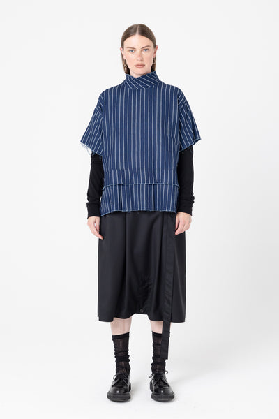 Fax Tee | Denim Stripe