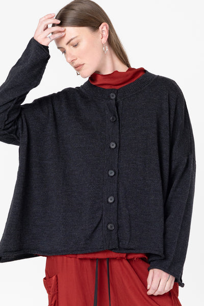 Fine Line Cardigan | Charcoal