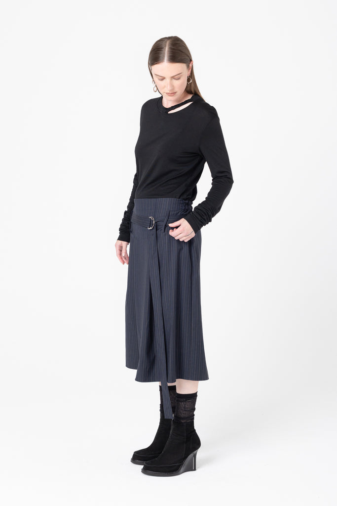 Transform Skirt | Charcoal Stripe - Company Store