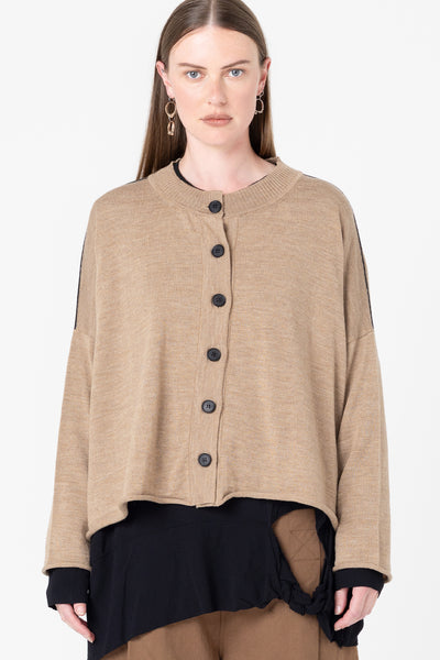 Fine Line Cardigan | Biscuit