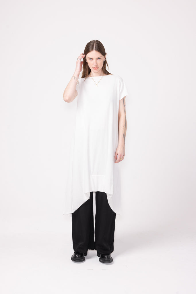 Bend Dress | White Rib