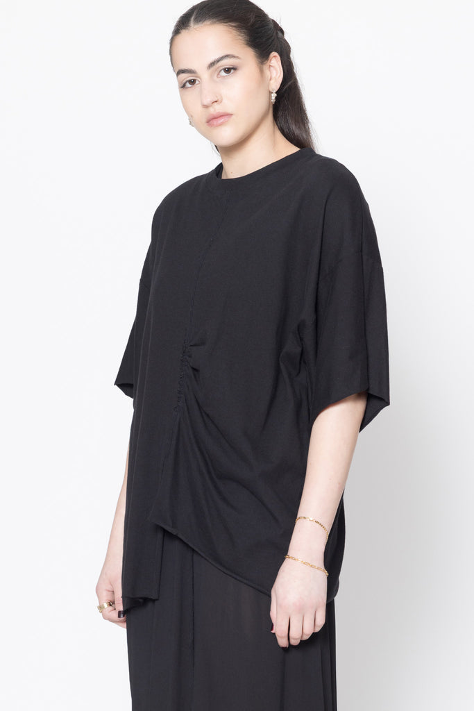 Contrast Tee | Black Knit