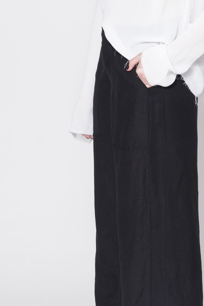 Joy Pants | Black Linen