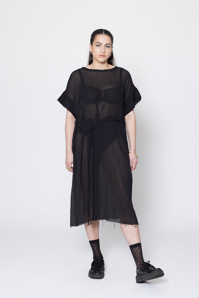 Borderline Dress | Black Crinkle
