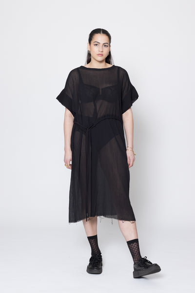 Borderline Dress | Black Crinkle