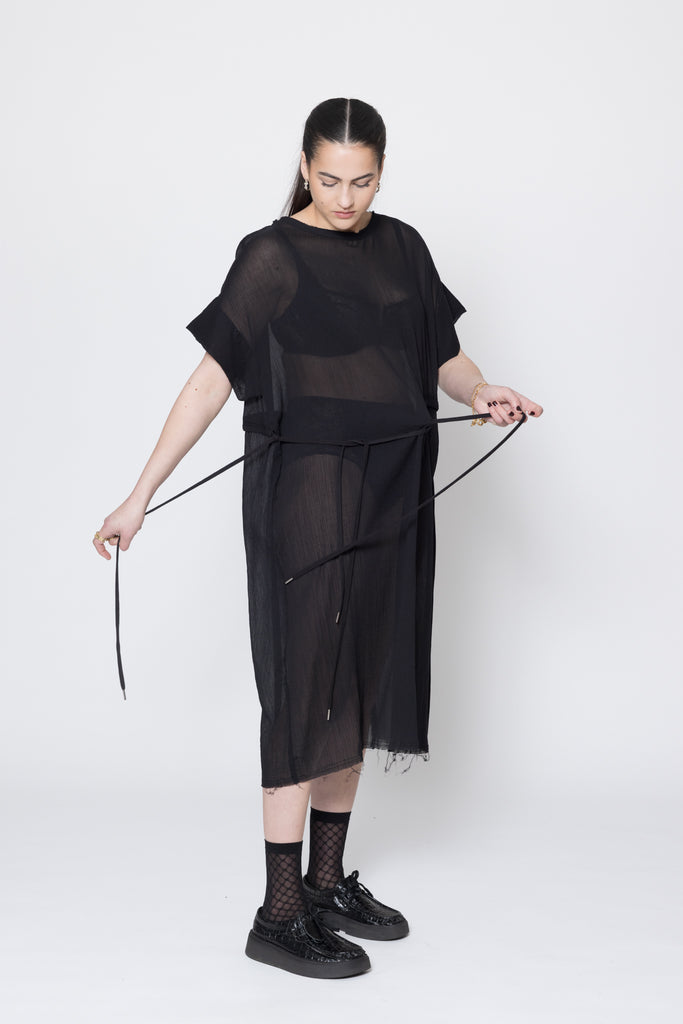 Borderline Dress | Black Crinkle