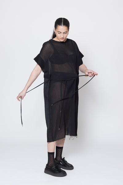 Borderline Dress | Black Crinkle
