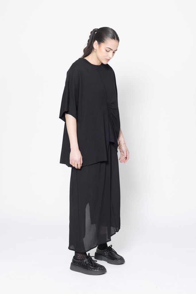Contrast Tee | Black Knit