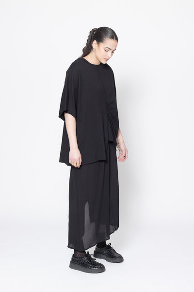 Contrast Tee | Black Knit