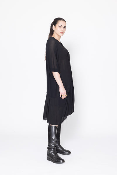 Egos Shirtdress | Black Georgette