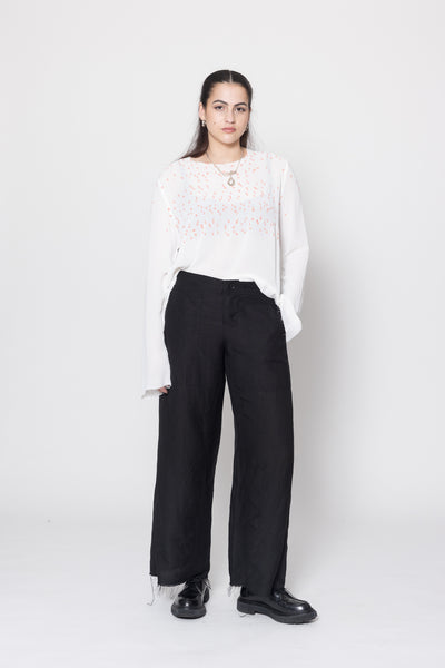 Joy Pants | Black Linen