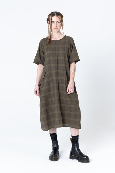 Court Dress | Khaki Plaid