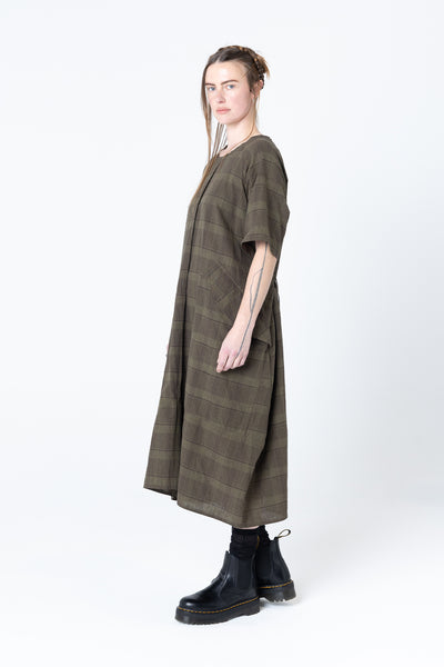 Court Dress | Khaki Plaid