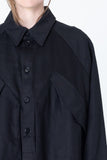 Poised Shirt Jacket | Black Denim