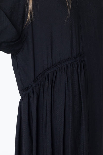 We Float Dress | Black Seersucker