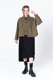 Poised Shirt Jacket | Khaki Twill