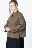 Poised Shirt Jacket | Khaki Twill