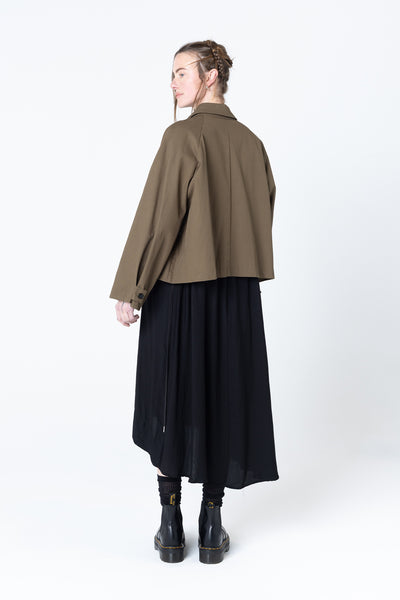 Poised Shirt Jacket | Khaki Twill
